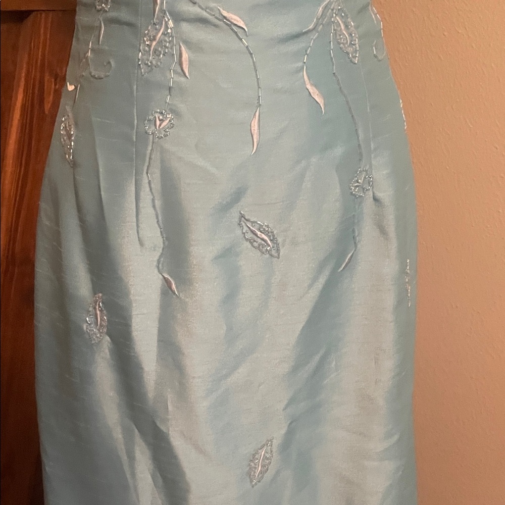 Tiffany Designs Light Blue Strapless Gown - Picture 4 of 16